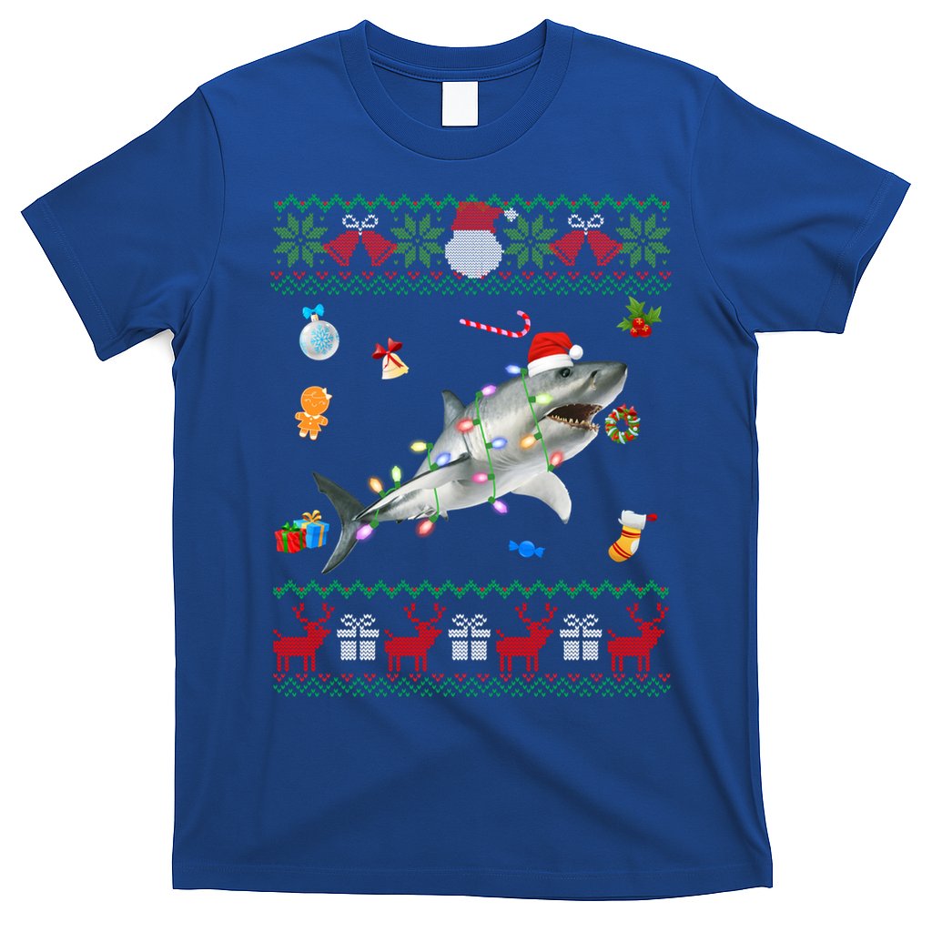 Funny Ugly Xmas Sweater Animals Lights Christmas Shark Meaningful Gift T-Shirt