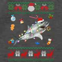 Funny Ugly Xmas Sweater Animals Lights Christmas Shark Meaningful Gift Vector Backpack