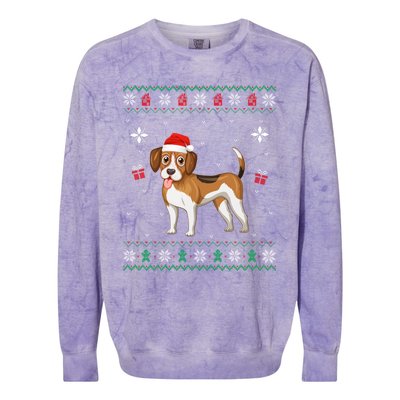 Funny Ugly Xmas Sweater Style Matching Beagle Dog Christmas Gift Colorblast Crewneck Sweatshirt