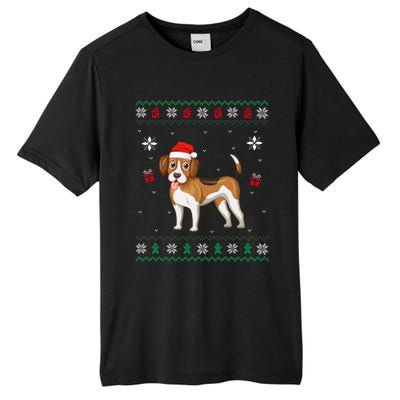 Funny Ugly Xmas Sweater Style Matching Beagle Dog Christmas Gift Tall Fusion ChromaSoft Performance T-Shirt