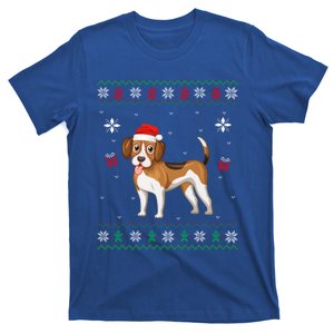 Funny Ugly Xmas Sweater Style Matching Beagle Dog Christmas Gift T-Shirt