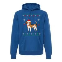 Funny Ugly Xmas Sweater Style Matching Beagle Dog Christmas Gift Premium Hoodie