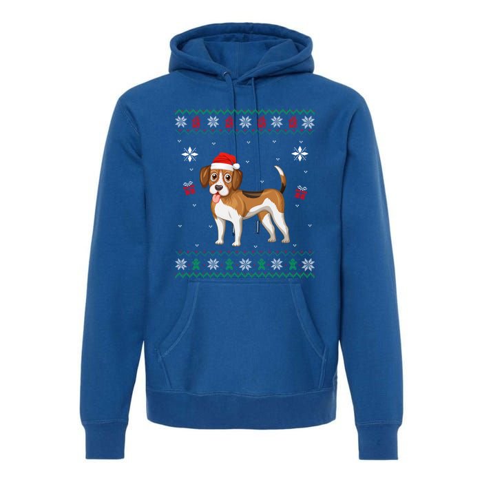 Funny Ugly Xmas Sweater Style Matching Beagle Dog Christmas Gift Premium Hoodie