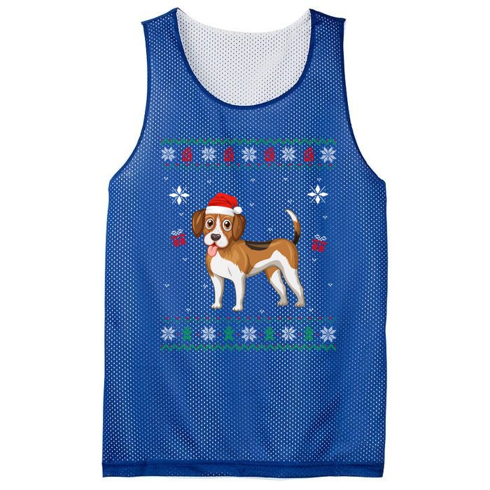 Funny Ugly Xmas Sweater Style Matching Beagle Dog Christmas Gift Mesh Reversible Basketball Jersey Tank