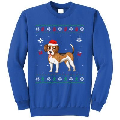 Funny Ugly Xmas Sweater Style Matching Beagle Dog Christmas Gift Tall Sweatshirt