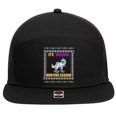 Funny Unicorn Xmas Cute Gift 7 Panel Mesh Trucker Snapback Hat