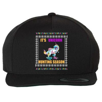 Funny Unicorn Xmas Cute Gift Wool Snapback Cap