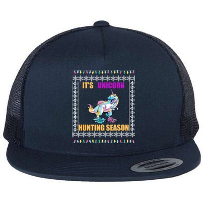 Funny Unicorn Xmas Cute Gift Flat Bill Trucker Hat