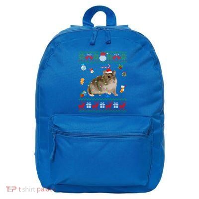 Funny Ugly Xmas Sweater Animals Lights Christmas Hamster Great Gift 16 in Basic Backpack