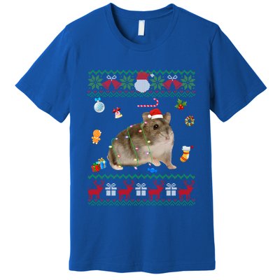 Funny Ugly Xmas Sweater Animals Lights Christmas Hamster Great Gift Premium T-Shirt