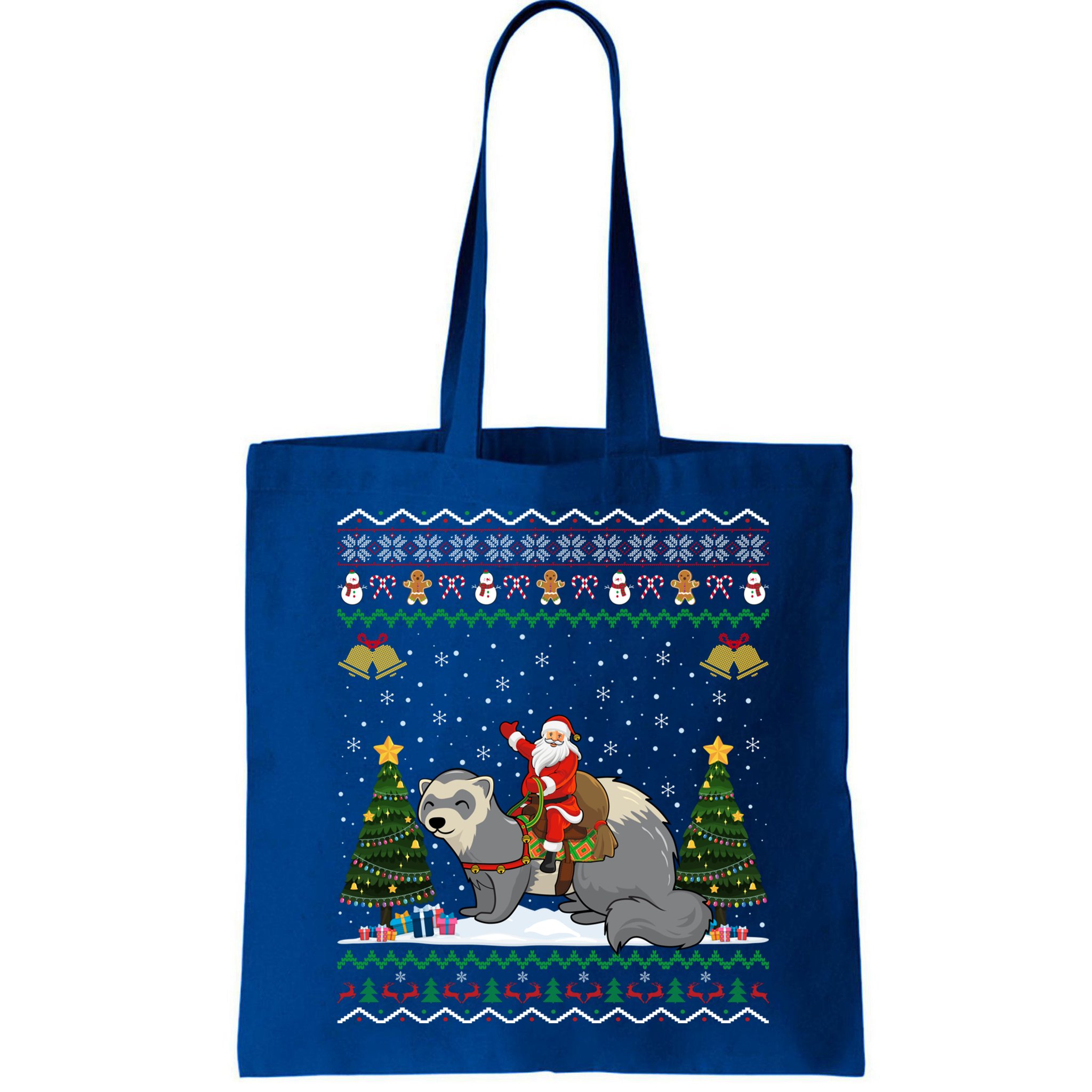 Ferret Ugly Xmas Gift Santa Riding Ferret Christmas Gift Bag