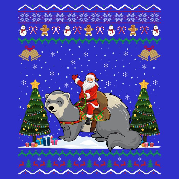 Ferret Ugly Xmas Gift Santa Riding Ferret Christmas Gift Bag
