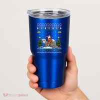 Ferret Ugly Xmas Gift Santa Riding Ferret Christmas Gift Tumbler