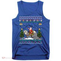 Ferret Ugly Xmas Gift Santa Riding Ferret Christmas Gift Tank Top