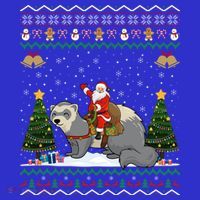 Ferret Ugly Xmas Gift Santa Riding Ferret Christmas Gift Tank Top