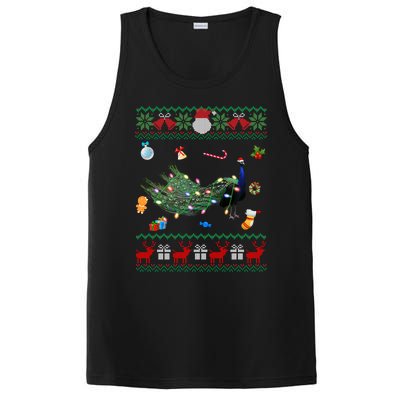 Funny Ugly Xmas Sweater Animals Lights Christmas Peacock Cute Gift PosiCharge Competitor Tank