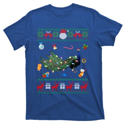 Funny Ugly Xmas Sweater Animals Lights Christmas Peacock Cute Gift T-Shirt