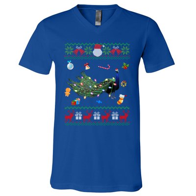 Funny Ugly Xmas Sweater Animals Lights Christmas Peacock Cute Gift V-Neck T-Shirt