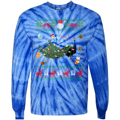 Funny Ugly Xmas Sweater Animals Lights Christmas Peacock Cute Gift Tie-Dye Long Sleeve Shirt