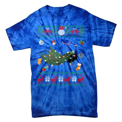 Funny Ugly Xmas Sweater Animals Lights Christmas Peacock Cute Gift Tie-Dye T-Shirt