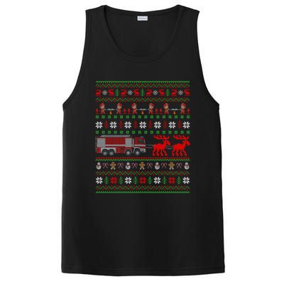 Firefighter Ugly Xmas Fire Fire Truck Christmas Gift PosiCharge Competitor Tank