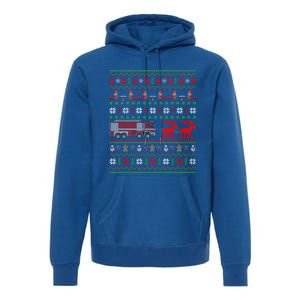 Firefighter Ugly Xmas Fire Fire Truck Christmas Gift Premium Hoodie