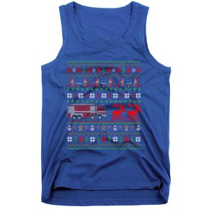 Firefighter Ugly Xmas Fire Fire Truck Christmas Gift Tank Top