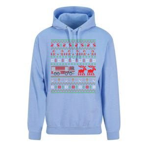 Firefighter Ugly Xmas Fire Fire Truck Christmas Gift Unisex Surf Hoodie