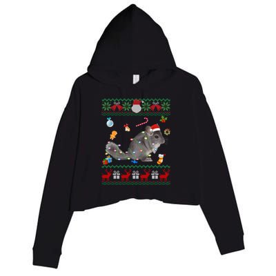 Funny Ugly Xmas Sweater Animals Lights Christmas Chinchilla Gift Crop Fleece Hoodie