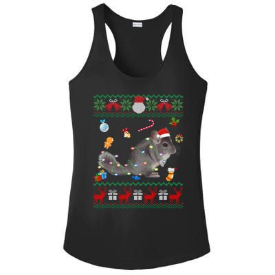 Funny Ugly Xmas Sweater Animals Lights Christmas Chinchilla Gift Ladies PosiCharge Competitor Racerback Tank