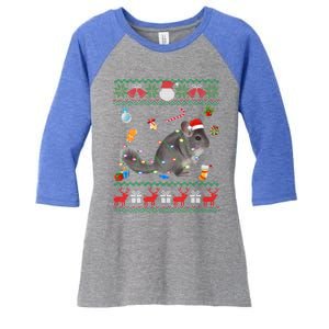 Funny Ugly Xmas Sweater Animals Lights Christmas Chinchilla Gift Women's Tri-Blend 3/4-Sleeve Raglan Shirt