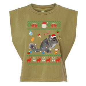 Funny Ugly Xmas Sweater Animals Lights Christmas Chinchilla Gift Garment-Dyed Women's Muscle Tee