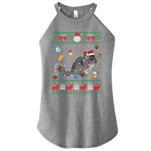 Funny Ugly Xmas Sweater Animals Lights Christmas Chinchilla Gift Women's Perfect Tri Rocker Tank