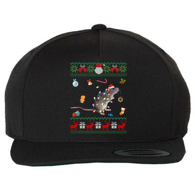 Funny Ugly Xmas Sweater Animals Lights Christmas Rat Gift Wool Snapback Cap