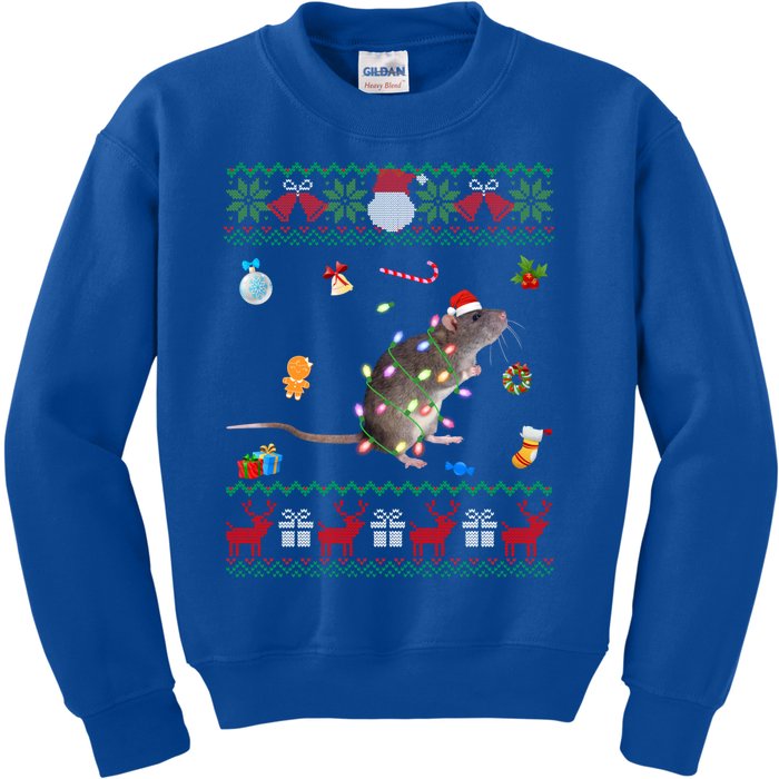 Funny Ugly Xmas Sweater Animals Lights Christmas Rat Gift Kids Sweatshirt