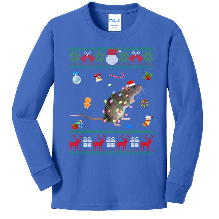 Funny Ugly Xmas Sweater Animals Lights Christmas Rat Gift Kids Long Sleeve Shirt