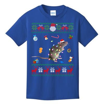 Funny Ugly Xmas Sweater Animals Lights Christmas Rat Gift Kids T-Shirt