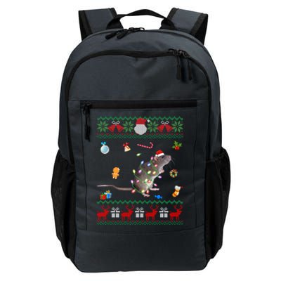 Funny Ugly Xmas Sweater Animals Lights Christmas Rat Gift Daily Commute Backpack