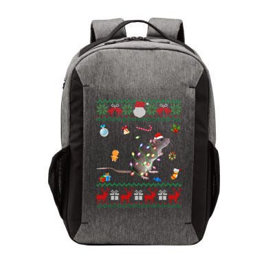 Funny Ugly Xmas Sweater Animals Lights Christmas Rat Gift Vector Backpack