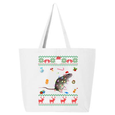 Funny Ugly Xmas Sweater Animals Lights Christmas Rat Gift 25L Jumbo Tote