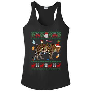 Funny Ugly Xmas Sweater Animals Lights Christmas Leopard Gift Ladies PosiCharge Competitor Racerback Tank