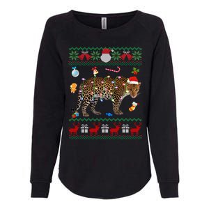 Funny Ugly Xmas Sweater Animals Lights Christmas Leopard Gift Womens California Wash Sweatshirt