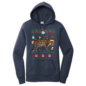 Funny Ugly Xmas Sweater Animals Lights Christmas Leopard Gift Women's Pullover Hoodie