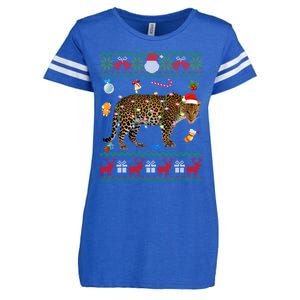 Funny Ugly Xmas Sweater Animals Lights Christmas Leopard Gift Enza Ladies Jersey Football T-Shirt