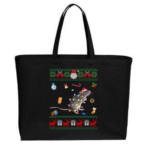 Funny Ugly Xmas Sweater Animals Lights Christmas Rat Funny Gift Cotton Canvas Jumbo Tote