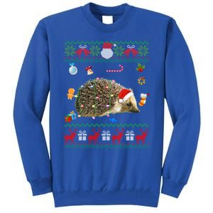 Funny Ugly Xmas Animals Lights Christmas Hedgehog Great Gift Tall Sweatshirt