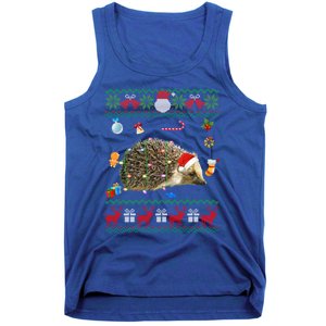 Funny Ugly Xmas Animals Lights Christmas Hedgehog Great Gift Tank Top