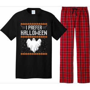 Funny Ugly Xmas Costume I Prefer Halloween Ugly Christmas Funny Gift Pajama Set