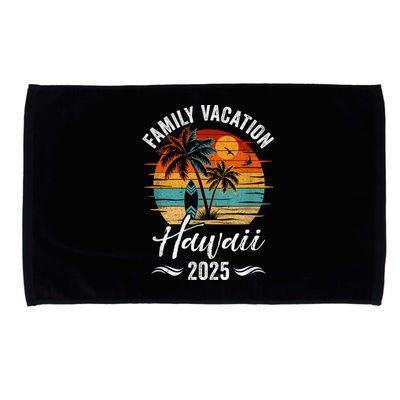 Family Vacation 2025 Vintage Hawaii Summer Matching Trip Microfiber Hand Towel