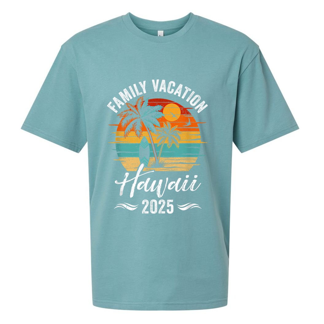 Family Vacation 2025 Vintage Hawaii Summer Matching Trip Sueded Cloud Jersey T-Shirt